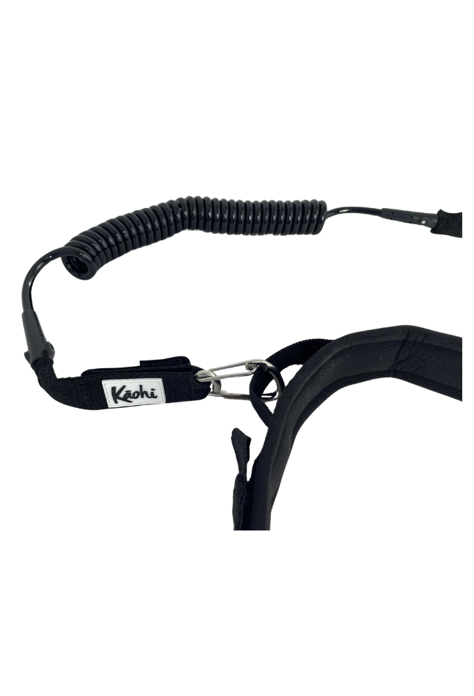 Kāohi Combo: Continuous Coil 8 mm Leash + Padded Black Belt™