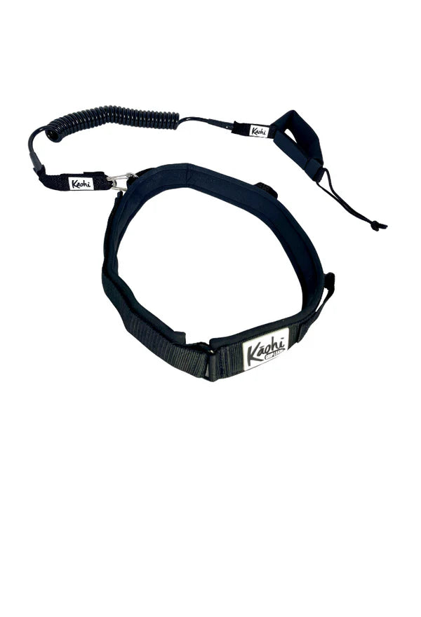 Kāohi Combo: Continuous Coil 8 mm Leash + Padded Black Belt™