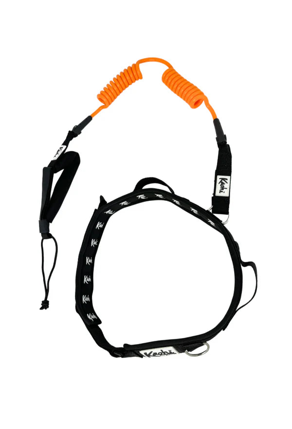 Kāohi Combo: Double Coil 8mm Leash + Padded Black Belt