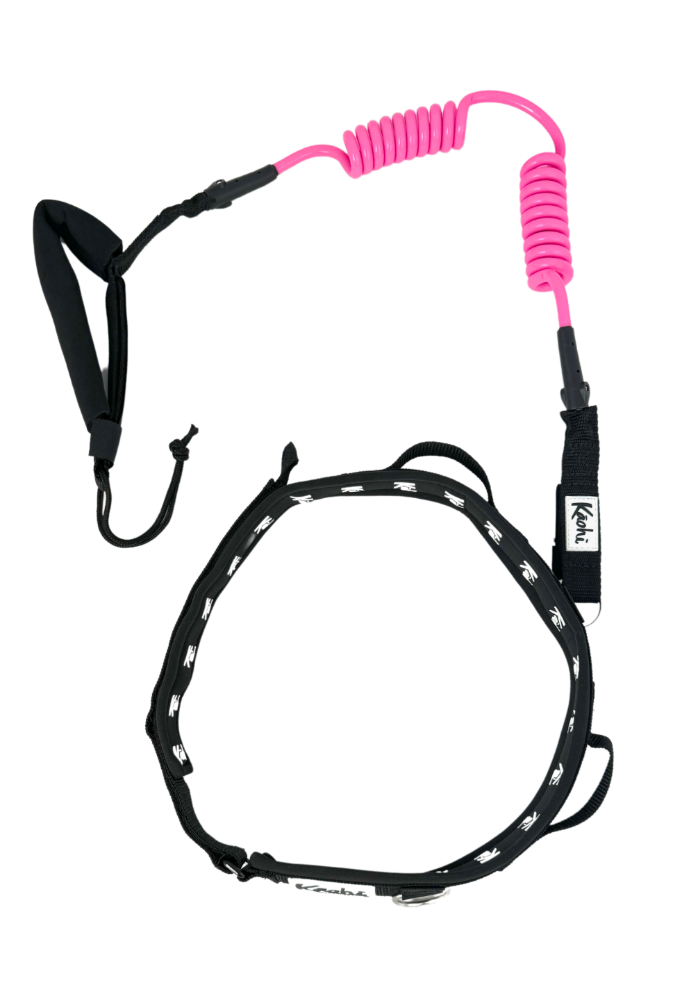Kāohi Combo: Double Coil 8mm Leash + Padded Black Belt™