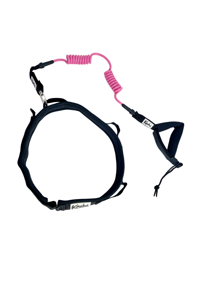 Kāohi Combo: Double Coil 8mm Leash + Padded Black Belt™