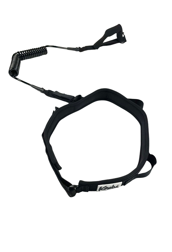Kāohi Combo: Continuous Coil 8 mm Leash + Padded Black Belt™